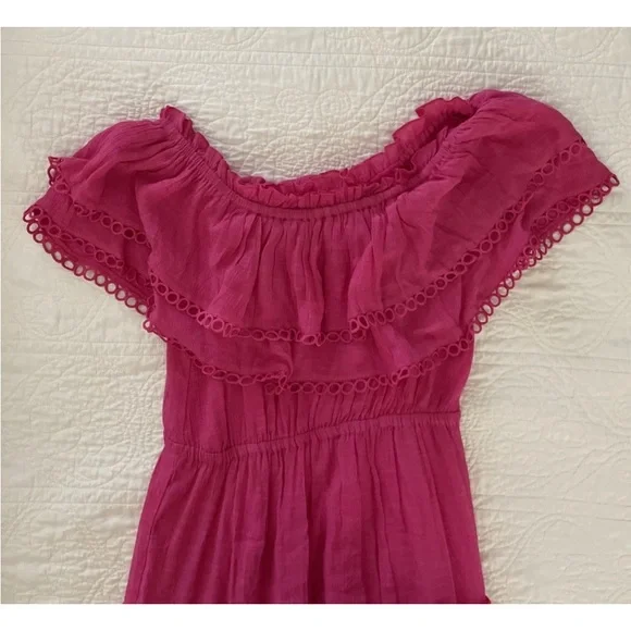 NWT EE:SOME Peasant Tier Dress Pink Sz S Boho Cottagecore Lightweight - Picture 3 of 11